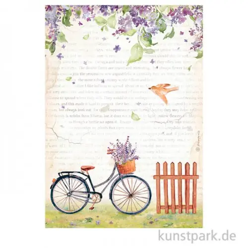 Angebot Stamperia Reispapier - Create Happiness Welcome Home Bicycle, DIN A4