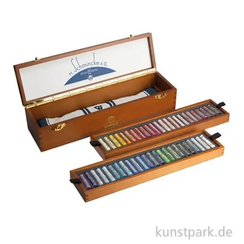 Bestseller Schmincke PASTELL - Holzkasten, Retro Reiseset mit 48 Pastellstiften