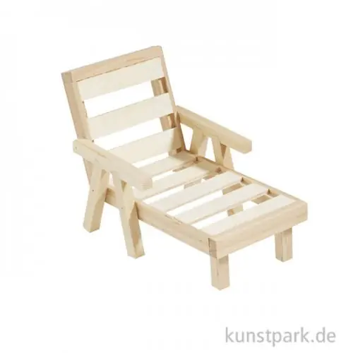 Hochwertig Mini Liege aus Holz - Natur, ca. 12x6,7x8 cm