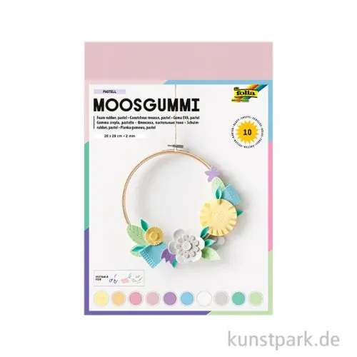 Moosgummi in Pastellfarben, 20 x 29 cm, 10 Blatt Letzte Chance