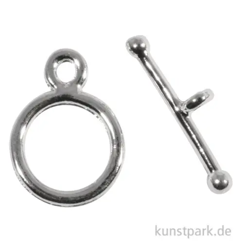 Schmuck Knebelverschluss filigran, 14 mm ø, Silber Highlight
