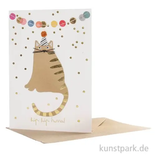 Good old friends - Crazy Cat Karte, Hipp hipp hurra Nur Heute