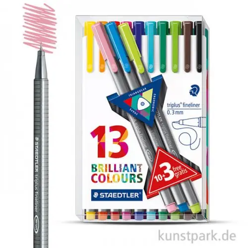 Neuheit STAEDTLER triplus Fineliner 13er Set im Kunststoffetui