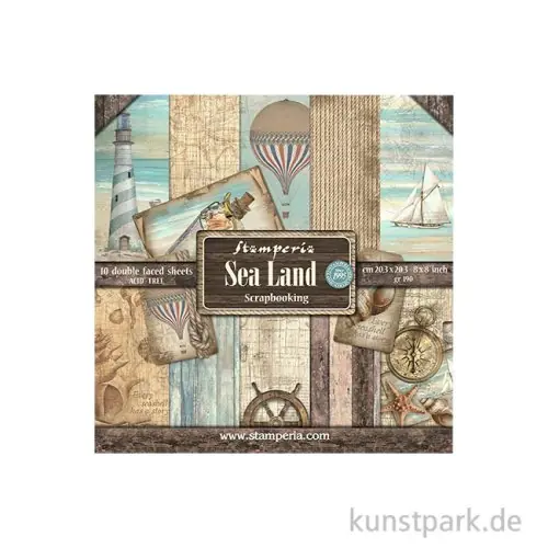 Top-Preis Stamperia Scrapbooking Pad - Sea Land, 20,3 x 20,3 cm