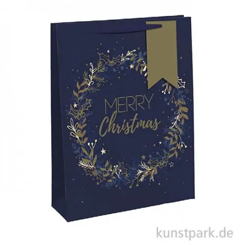 Neue Kollektion Geschenktasche Weihnachten Sternnacht mit Anhänger, 21,5 x 25,3 cm