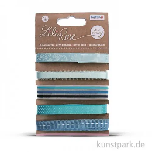 Neue Kollektion Dekobänder - Blau-Töne, 5 x 100 cm