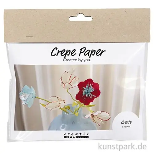 Mini Bastelset - Blumen aus Krepppapier, Pastellfarben Letzte Chance