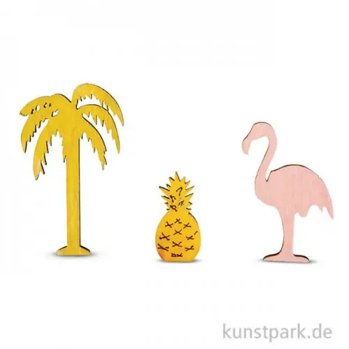 Premium Holz-Streuteile - Karibik, 3-4 cm, 15 Stück