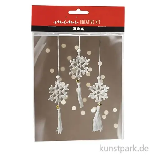 Mini Bastelset Häkeln, Schneeflocken Kostenfreie Lieferung