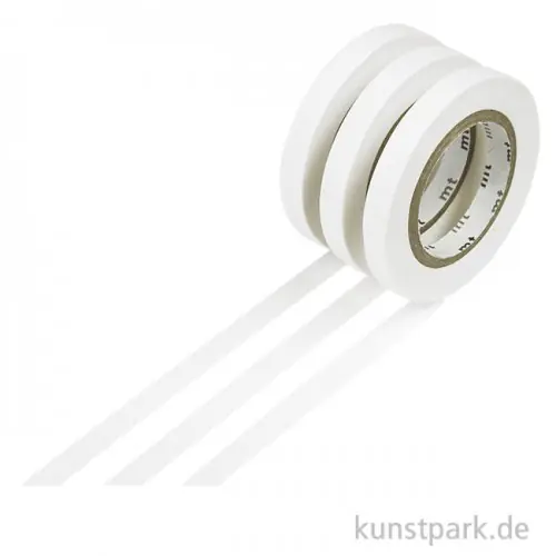 MT Masking Tape Slim Matte White Set - 3 x 6 mm x 7 m Aktuell