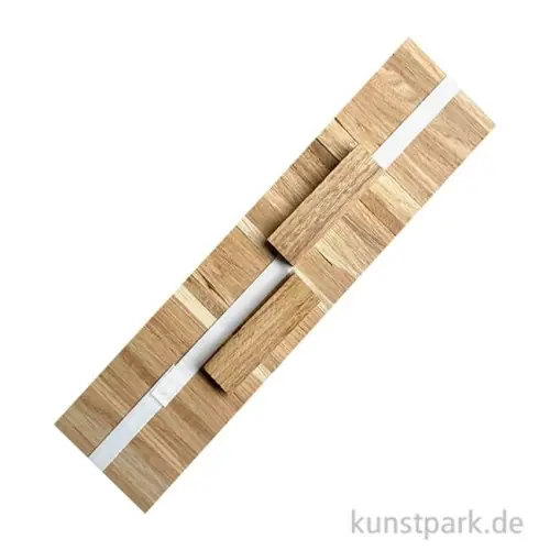 Original Klötzchenmann Holzklötzchen zum Basteln, Eiche, 22x8x80 mm, 78 Stück