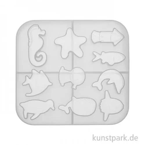 Silikon Gießform - Maritim, 10 Motive, 30-55 x 12 mm Kracherpreis
