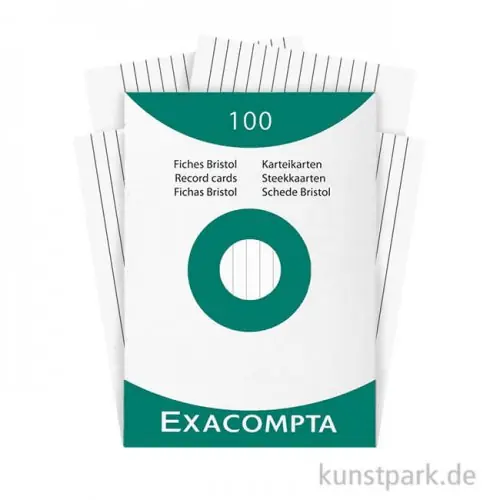 Karteikarten Liniert - weiß, 100 Stück Highlight