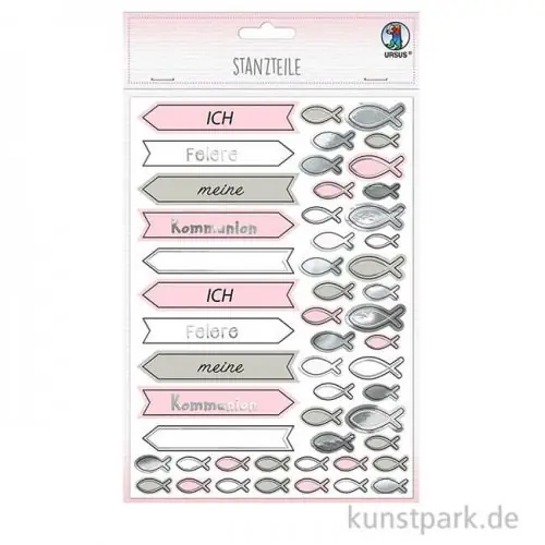 Top-Preis Stanzteile - Meine Kommunion, Rosa, 312 Stück