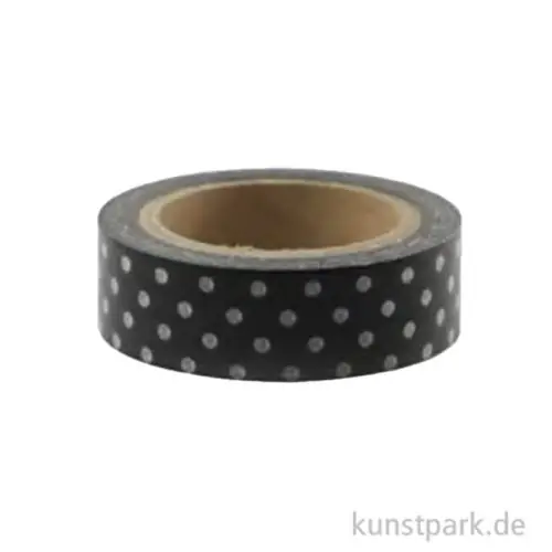 Super-Preis Masking Tape - Dots Black, 15 mm, 10 m Rolle