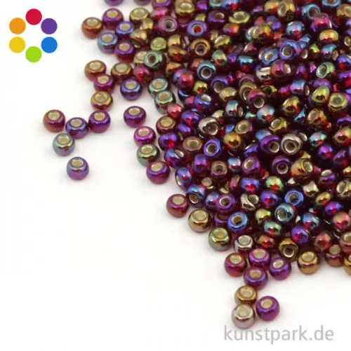 Schnäppchen Rocailles mit Silbereinzug & Rainbow - 2,6 mm - 17 g