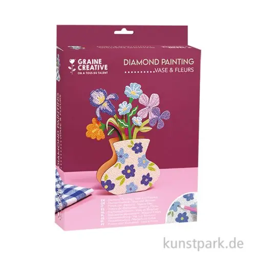 Sonderaktion Diamond Painting Set - Blumenvase, Blau