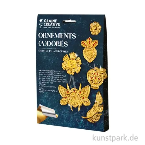 Top-Preis Embossing Bastelset zum Metall prägen - Ornamente, Gold