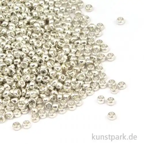 Sale Rocailles Perlmutt Silber - 2 mm, 17g Dose