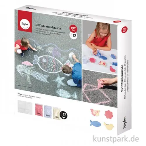 Sonderaktion Kreativ-Set Straßenkreide mit Gießform und Anleitung