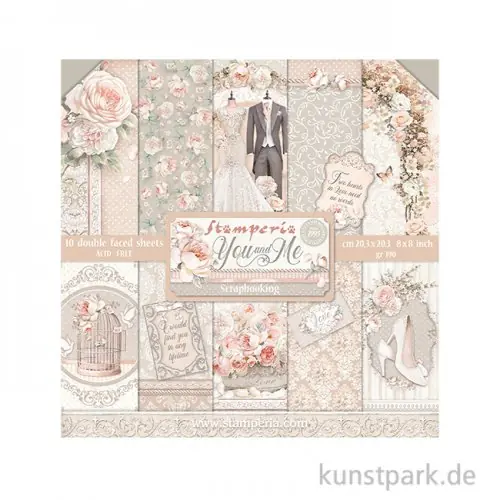 Stamperia Scrapbooking Pad - You and Me 20,3 x 20,3 cm Direktkauf