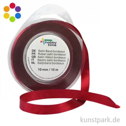 Zertifiziert Satinband - 10 mm Breite - 10 m Länge