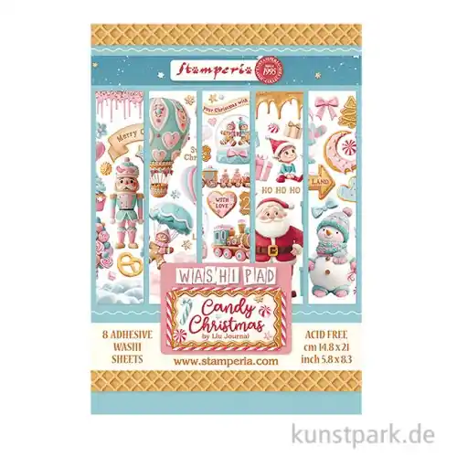 Stamperia Washi Pad - Candy Christmas, 8 Blatt, A5 Bestpreis