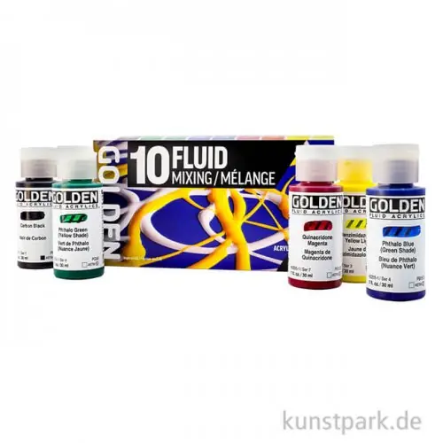 Weltweiter Versand GOLDEN Fluid Acryl - Mixing Set, 10 x 30 ml