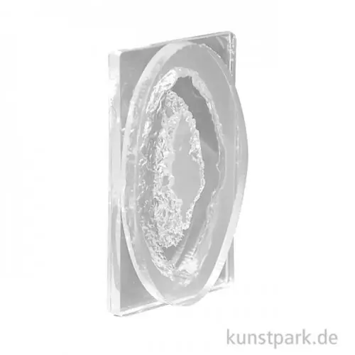 Silikon Gießform - Anhänger Geode Oval, 4,5 x 2,5 x 0,5 cm Preisknaller