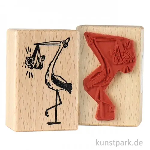 Stempel - Storch mit Ohrenschützer - 4x6 cm Sichere Zahlung