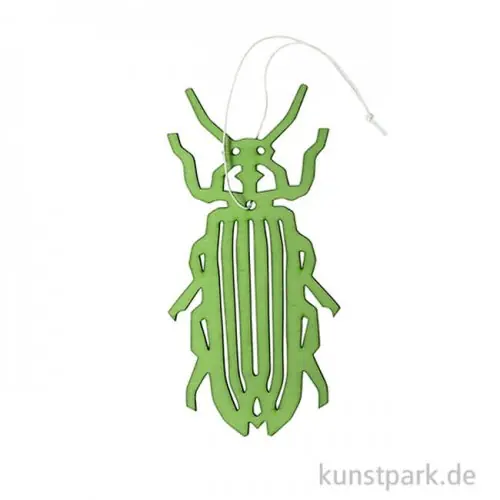 Grüner Mehlkäfer aus Holz mit Hänger, Länge 12 cm Neue Kollektion