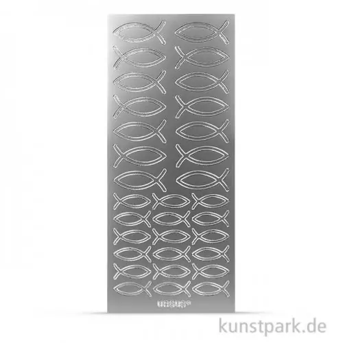 Kreativ Sticker - Fische, silber, 5 Bögen Schnäppchen