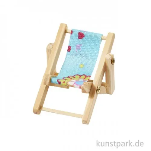 Miniatur-Liegestuhl Strandparty - Blau, 5x3,5 cm Highlight