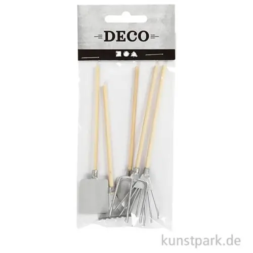 Heißes Angebot Miniatur Gartengeräte Set, 11 cm, 5-teilig
