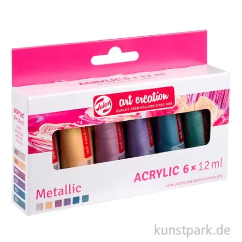Begrenztes Angebot Talens Art Creation Acrylfarben Set, 6 x 12 ml Tuben - Metallic