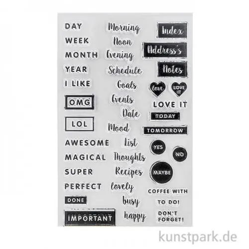 Handgefertigt Clear Stamp - Notizen