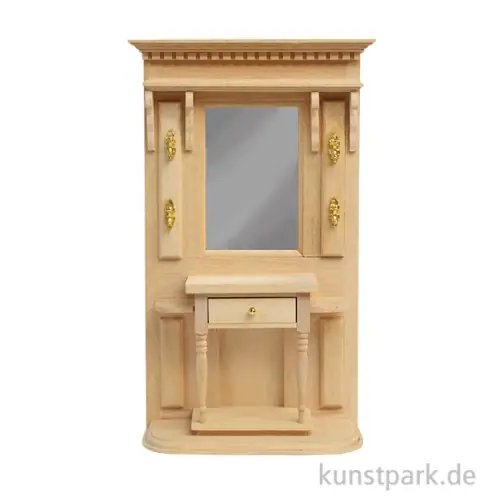 Miniatur Garderobe, Holz, 10 x 14,5 x 4 cm Sonderangebot