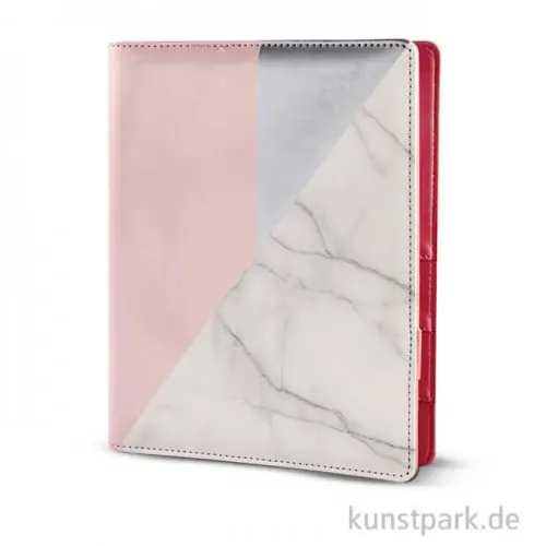 My Planner - DIN A5 - Rosa-Silber marmoriert Gratis Versand