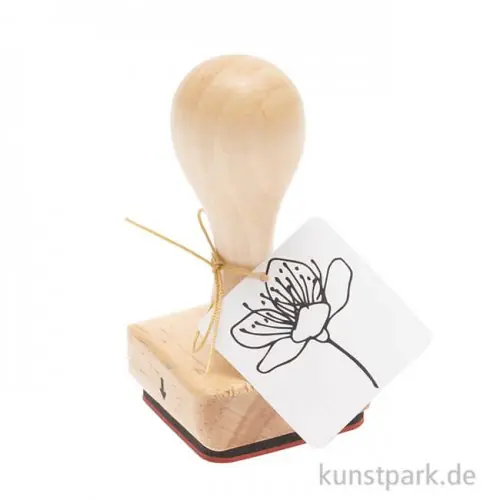 Top-Qualität Stempel aus Holz - Kirschblüte, 4 x 4 cm