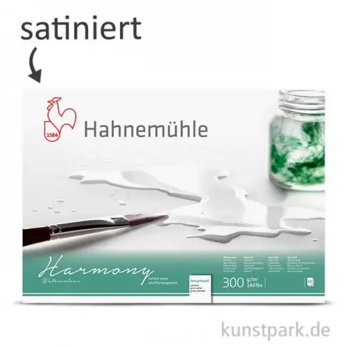 Hahnemühle HARMONY Aquarell Papier, 12 Blatt, 300g - satiniert Geprüft