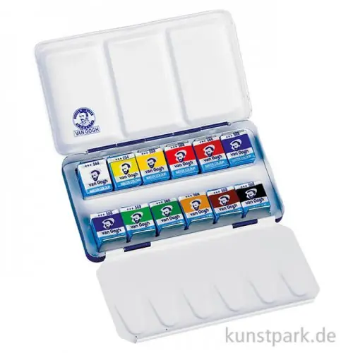 Talens VAN GOGH Aquarell Metallkasten mit 12 Näpfchen Ab Werk