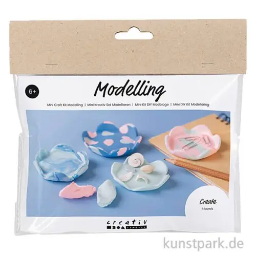 Mini Bastelset - Schalen Modellieren, Hellpink, Pastellblau Top-Seller