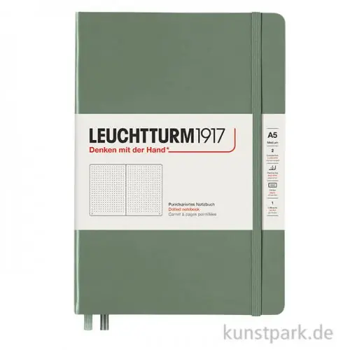 Leuchtturm Notizbuch Hardcover - Olive, DIN A5, Dotted Sofort Bestellen