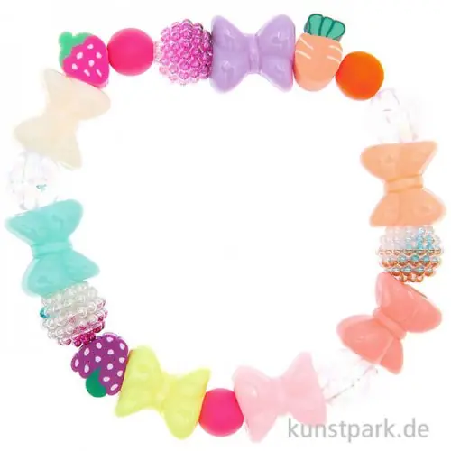 Mini Perlen Armband Bastelset - Schleifen + Früchte Handgefertigt