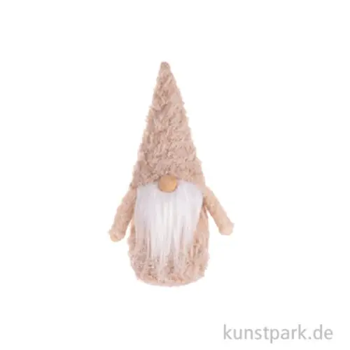 Highlight Weihnachtswichtel Figur, Plüsch, Natur, 12 x 7,5 x 23 cm