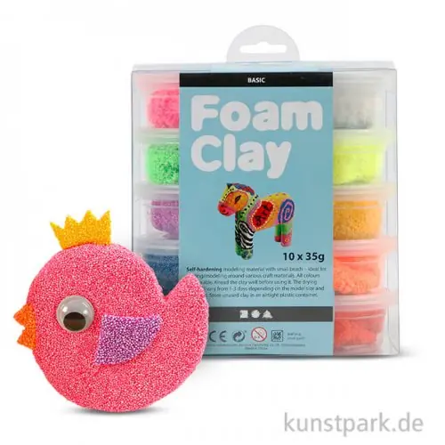 Direktkauf Foam Clay Basic Sortiment mit 10 Stück 35g