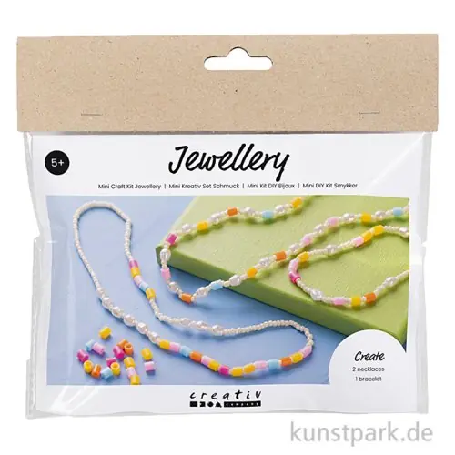 Top-Preis Mini Bastelset - Perlenschmuck, Halskette + Armband, Bunt