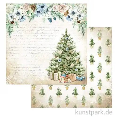 Markenware Stamperia Scrappapier - Romantic Cozy Winter Christmas Tree 30,5 cm
