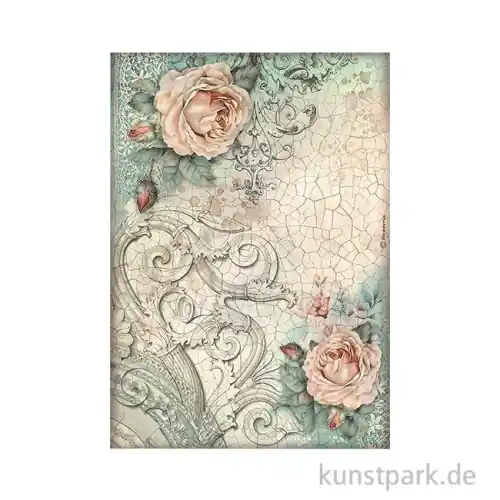Abverkauf Stamperia Reispapier - Brocante Antiques Roses, DIN A4