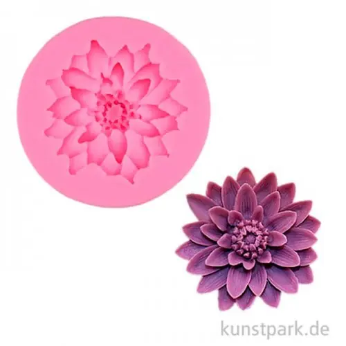 Sale Silikon Gießform - Blume Dahlie, Durchmesser 5,8 cm, Höhe 1,2 cm